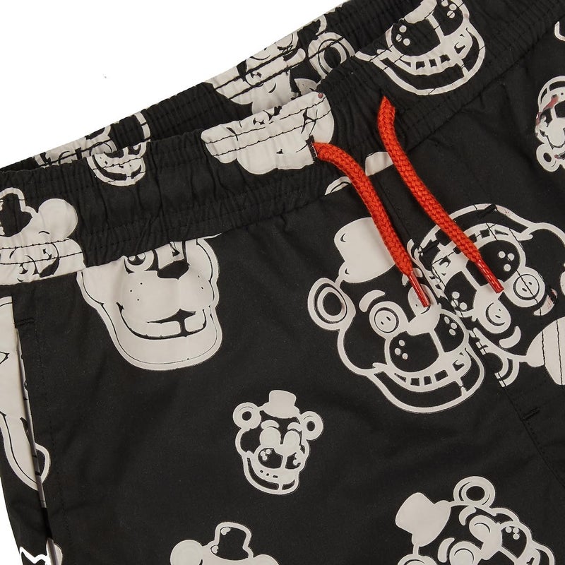 Bio World Five Nights at Freddy's Color-Changing Freddy Character Heads Boy's Black Boardshorts - Image 3